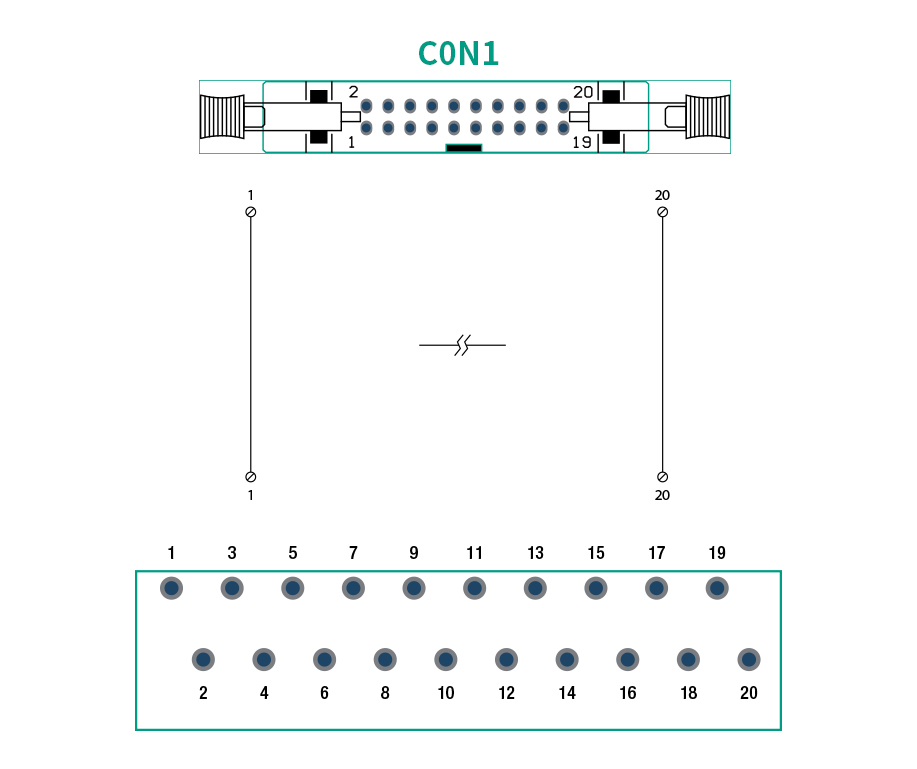 20位直通型端子臺(tái) SMD-JF20