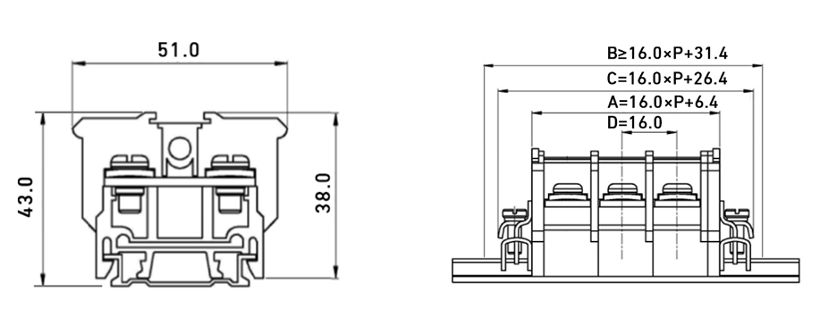 JHY1系列板式螺釘接線(xiàn)端子 JHY1-63A